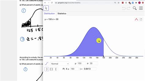 Left Tail Probability Example Using GeoGebra YouTube