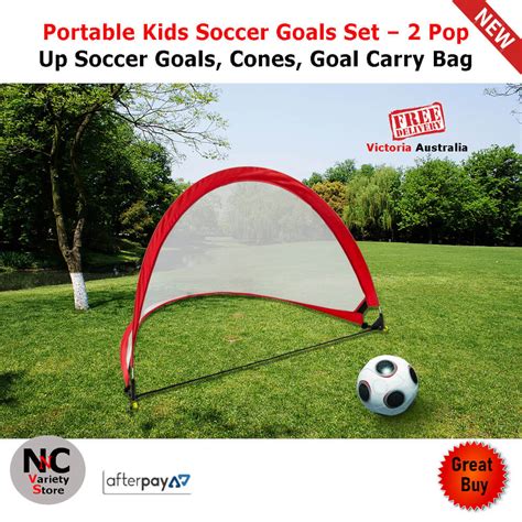 Portable Kids Soccer Goals Set – 2 Pop Up Soccer Goals, Cones, Goal ...