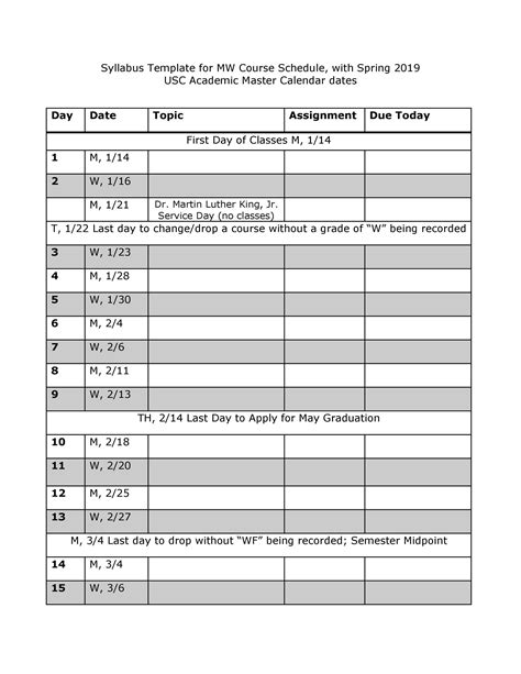 Editable Syllabus Templates Course Syllabus Templatelab