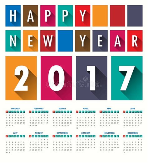 2017 Modern Calendar Template Vectorillustration Stock Vector