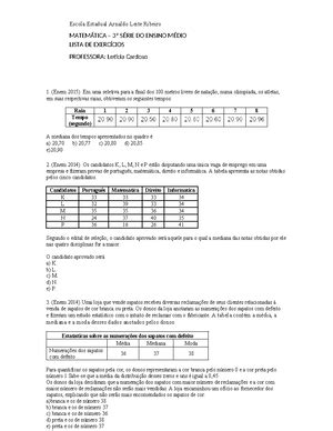 Solved Estatstica Aplicada A Educao Estat Stica Aplicada Educa O