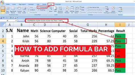 How To Add Formula Bar In Ms Excel How To Enable And Disabled Formula