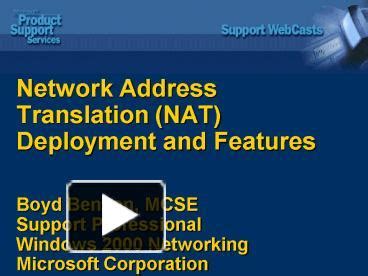 Ppt Network Address Translation Nat Deployment And Features Boyd