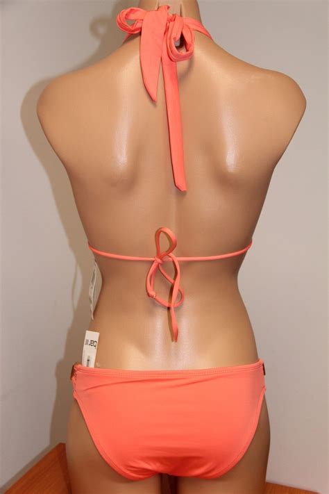 NWT Bar III Swimsuit Bikini 2pc Set Size L Coral Reef Halter EBay