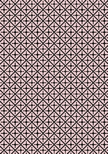 Geometric Black And Pink Crosses And Squares Design A4 Patterned