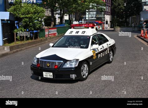 Tokyo Japan May 11 2012 Police Car Toyota Crown In Shibuya Ward