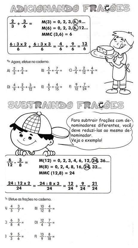 Adi O E Subtra O Denominadores Diferentes Atividades Fra Es