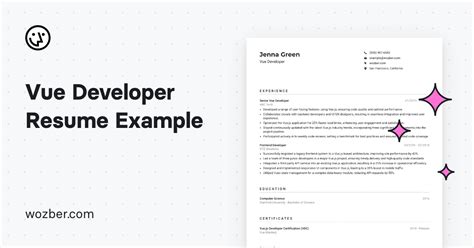 Vue Developer Resume Example