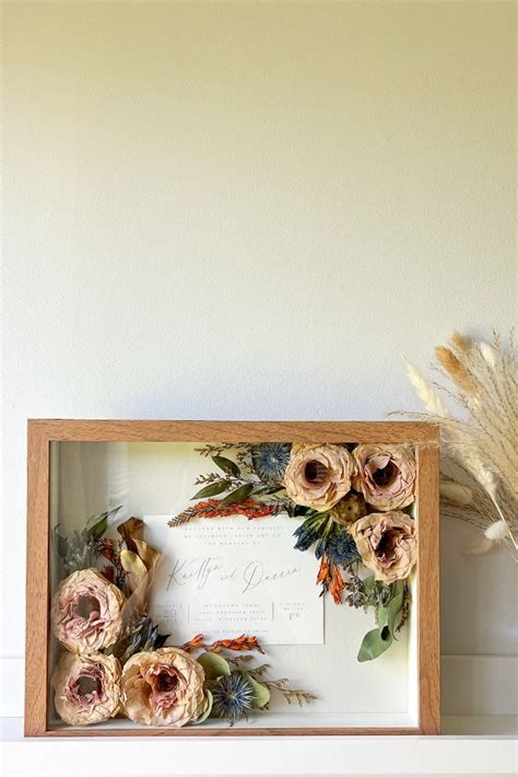 Dried Flowers Set In A Beautiful Shadow Box Dried Roses And Filler