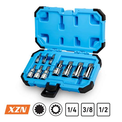 XZN Triple Square Bit Socket Set 10 Piece Metric Capri Tools