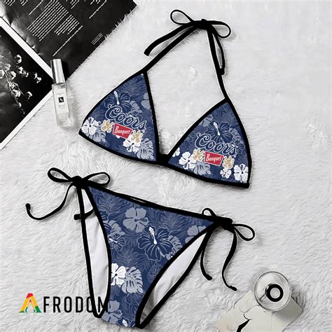 Tropical Floral Coors Banquet Triangle Bikini Set Afrodom