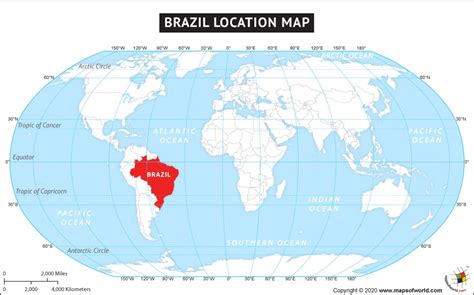 Brazil On The World Map United States Map