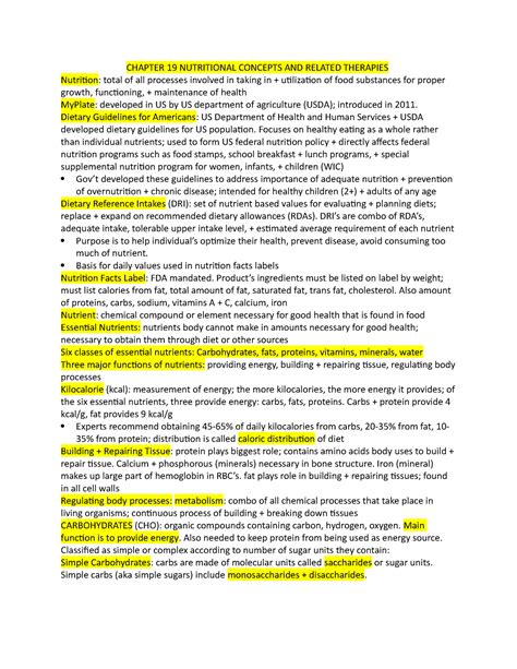 Chapter 19 Nutritional Concepts CHAPTER 19 NUTRITIONAL CONCEPTS AND