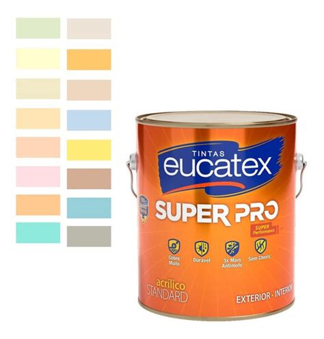 Tinta Parede Acrilico Semi Brilho Super Pro Eucatex 3 6 Lt Frete grátis