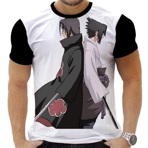 Camiseta Camisa Personalizada Anime Naruto Sasuke Uchiha