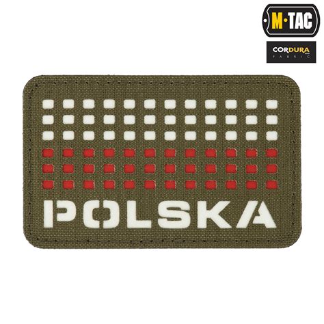 M Tac naszywka Polska z flagą 50 80 Laser Cut Ranger Green M tac