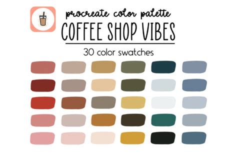 Coffee Shop Vibes Procreate Palette Graphic By Kc Jean Design Co