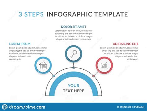 Infografisch Sjabloon Met 3 Stappen Vector Illustratie Illustration Of Optie Informatie