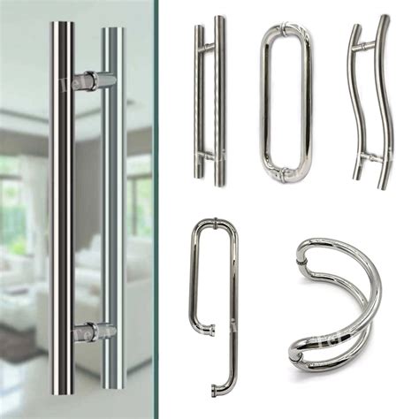 H Shaped Aluminium Sliding Tempered Crystal D Type Stainless Steel Glass Door Handle Sliding