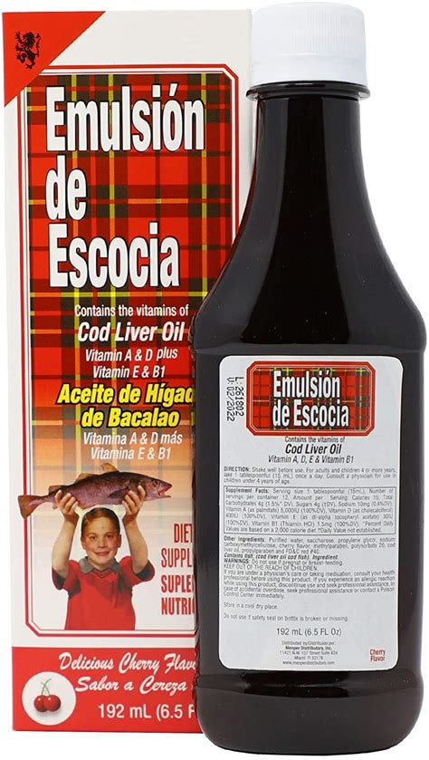 Emulsion De Escocia Vitamins A B D And E Aceite De Higado De Bacalao