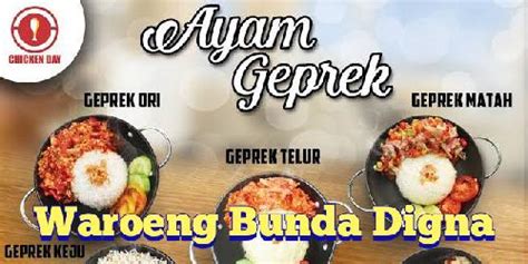 Daftar Harga Menu Delivery Ayam Geprek And Seblak Waroeng Bunda Digna