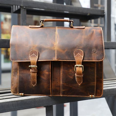 Rustic Town Leather Messenger Bags Leather Laptop Bag Duffle