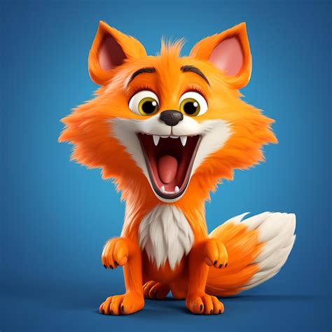 Premium AI Image | 3d cute cartoon fox monster realistic 3d monster