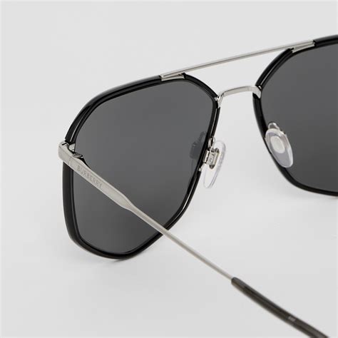 Geometric Frame Sunglasses In Black Men Burberry® Official