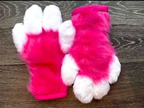 Pink Cotton Candy Fursuit Paws Etsy