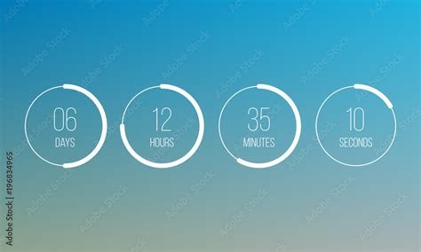 Vector Countdown Clock Counter Timer Ui App Digital Count Down Circle