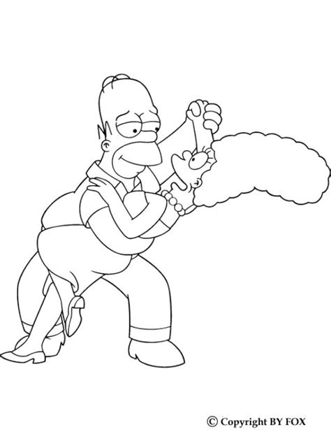 Dibujos Para Colorear Homer Y Marge Simpson