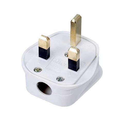 13A 230V UK Domestic Plug White - VUNKED