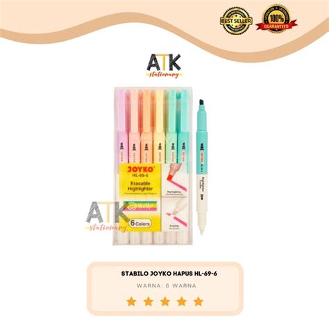 Stabilo Joyko Bisa Dihapus Hl Erasable Highlighter Atk Lazada