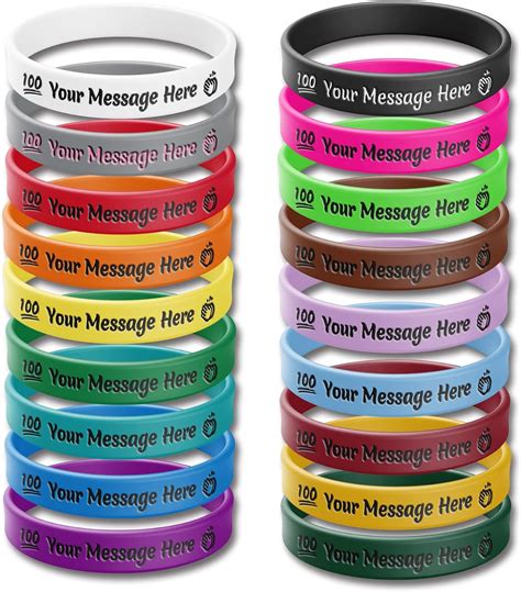 Pulseras De Goma Personalizadas De Pulgada De In Para Ni Os