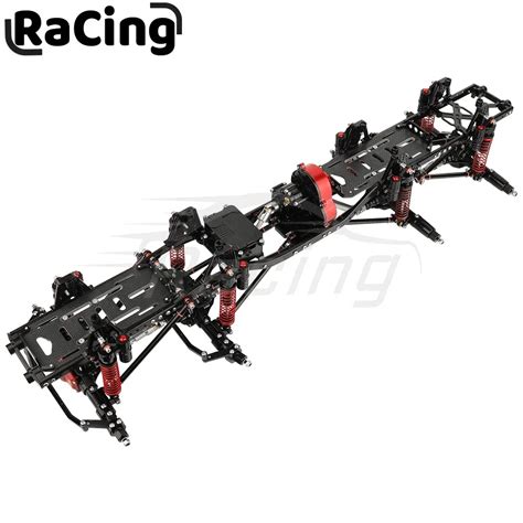 Metal Alloy Upgraded 8x8 Rc Car Chassis Frame With 2 Front Steering Axles Gearbox Diy For