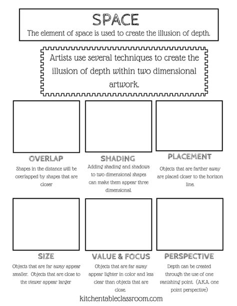 Introduction To The Element Of Space With Free Printable The Kitchen