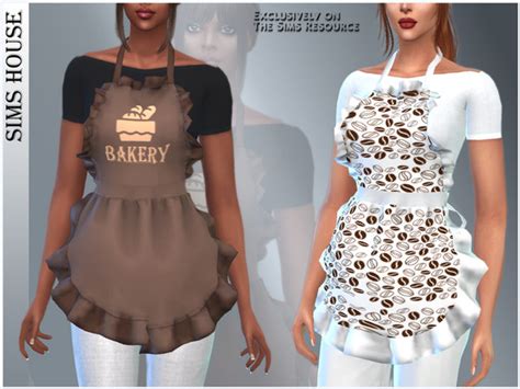 The Sims Resource Apron With Rouches And T Shirt