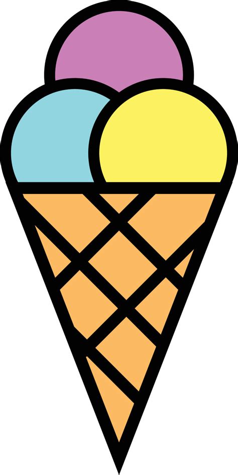 Icono De Vector De Color De Cono De Helado De Dibujos Animados