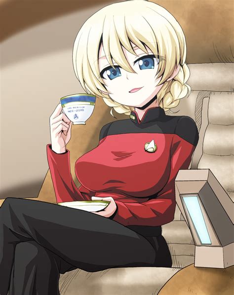 Darjeeling And Jean Luc Picard Girls Und Panzer And 2 More Drawn By