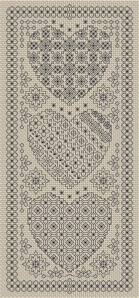 Blackwork Embroidery Chart Heart Sampler PDF Chart Etsy France