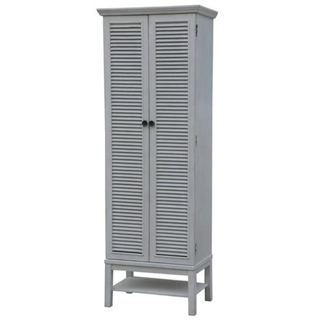 Magnolia Louvered 2 Door Tall White Storage Cabinet Cvfzr3682 By