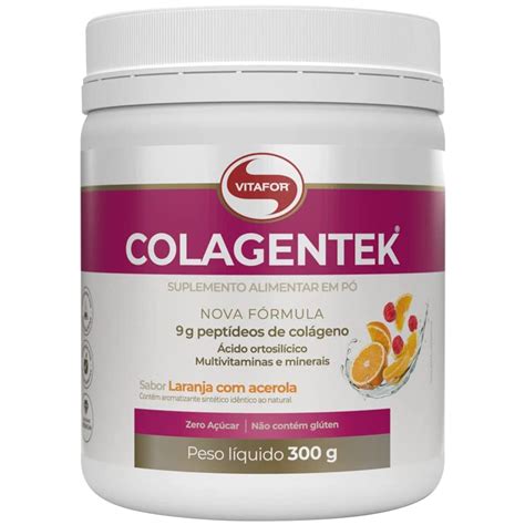 Colagentek Colágeno Hidrolisado Vitafor Sabor Laranja Acerola 300g