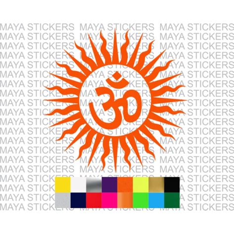 Aum And Sun Hinduism Sticker In Custom Colors And Sizes