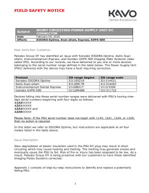 Fillable Online FIELD SAFETY NOTICE Fax Email Print PdfFiller