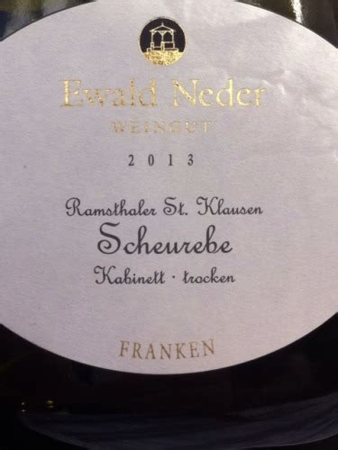 Neder Ramsthaler St Klausen Scheurebe Kabinett Trocken Vivino Us