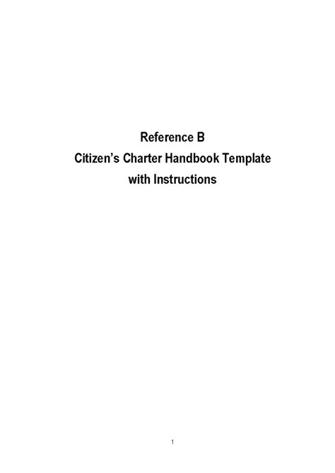 Reference B Citizen S Charter Handbook Template With Instructions