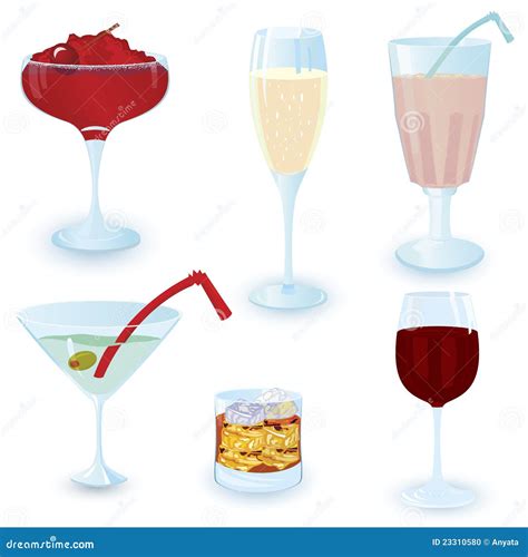 Cocktail Icon Set Stock Vector Illustration Of Objects 23310580