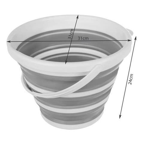 Galeata Pliabila Din Silicon Plastic 10L Alb Gri 24 31 Cm EMAG Ro