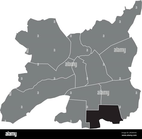 Black Flat Blank Highlighted Location Map Of The LE BLOSNE QUARTER