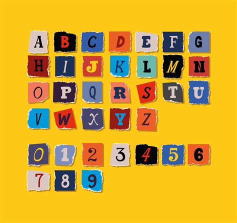 Ransom Note Alphabet Font Image Vector Art At Vecteezy